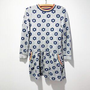 Mini Boden Long Sleeve Floral Sweatshirt Dress Size 11/12 Rainbow